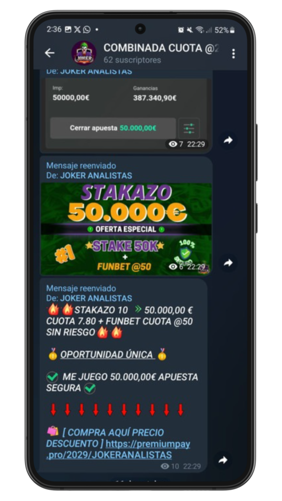 Joker Analistas: ¿es una ESTAFA? Desenmascarando a este Tipster 3 JokerAnalistas Estafa Telegram Grupo