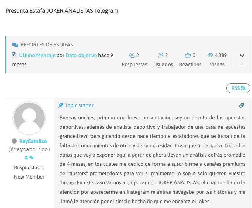Joker Analistas: ¿es una ESTAFA? Desenmascarando a este Tipster 1 imagen 3